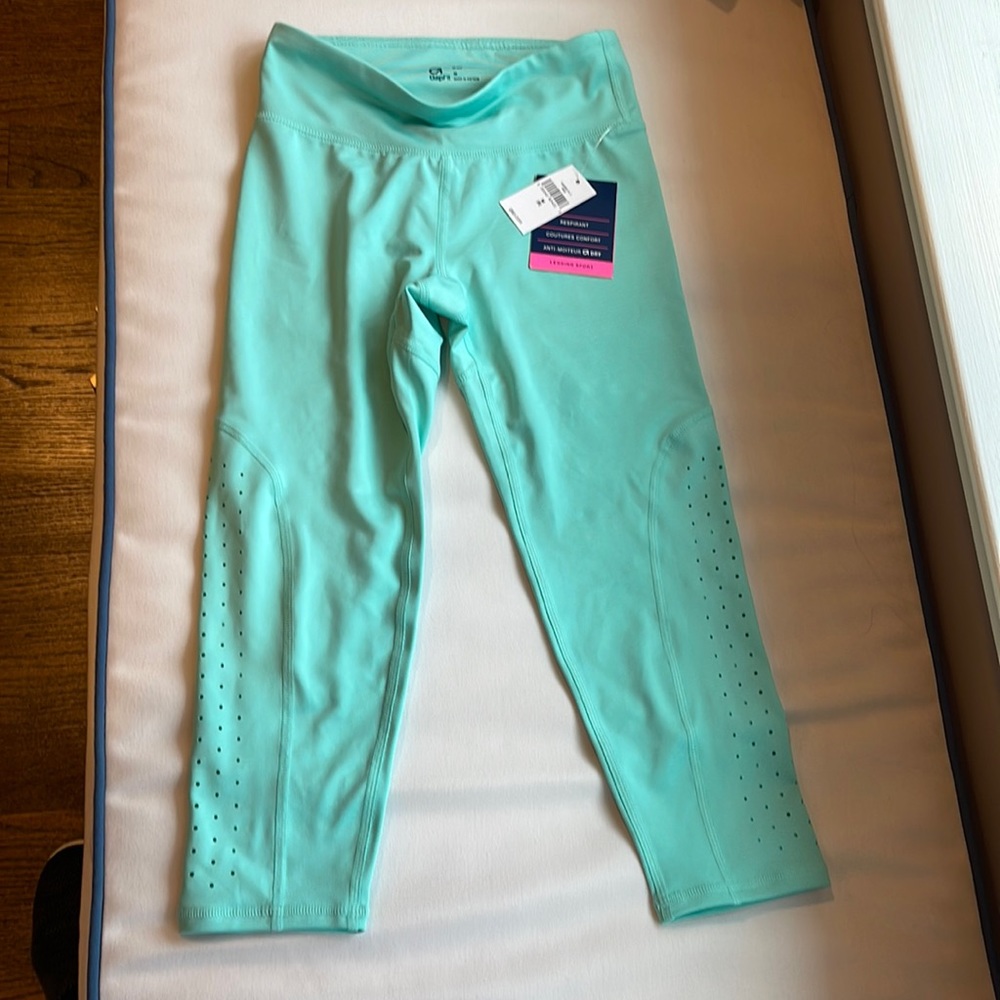 Brand new with label gap fit girls sport leggings in green-blue. Size medium
